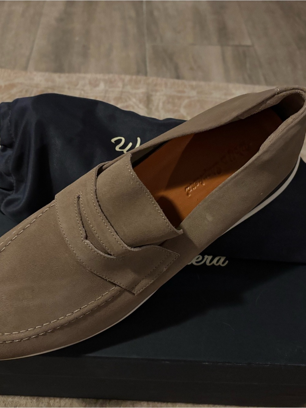 Taupe Suede Penny Loafer Slip-On for Men